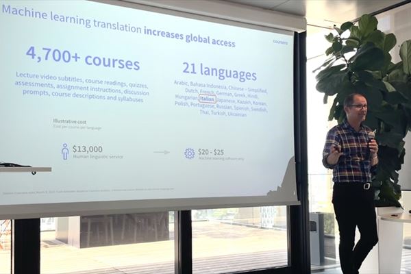 Jeff Maggioncalda, Ceo di Coursera, durante la presentazione delle iniziative in Italia
