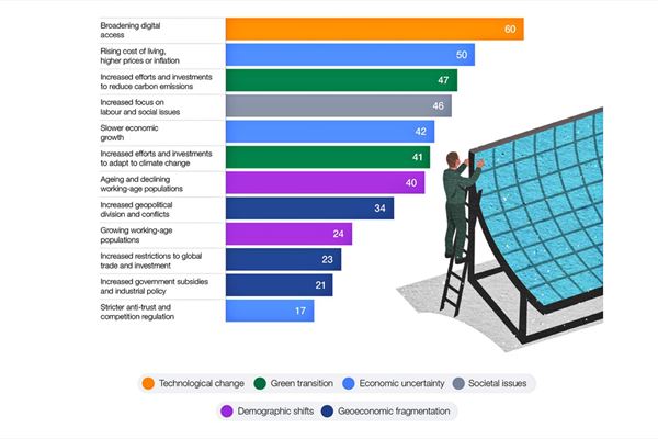 Infografica: World Economic Forum, "Future of Jobs 2025", gennaio 2025