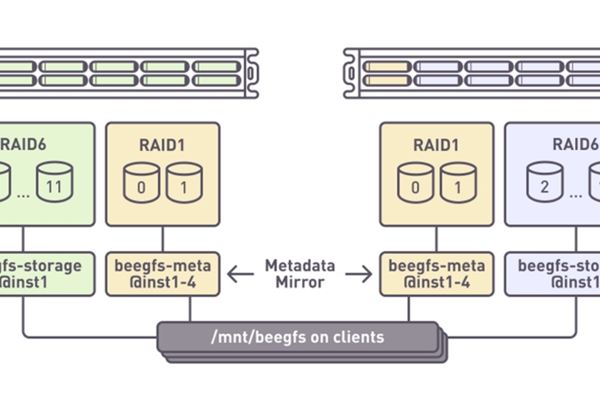 La soluzione a due nodi in configurazione RAID 6 (Immagine: E4 Computer Engineering)