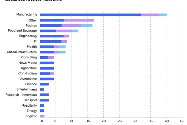  I casi gestiti dal team di Incident Response di Yarix nel 2024, suddivisione per settore