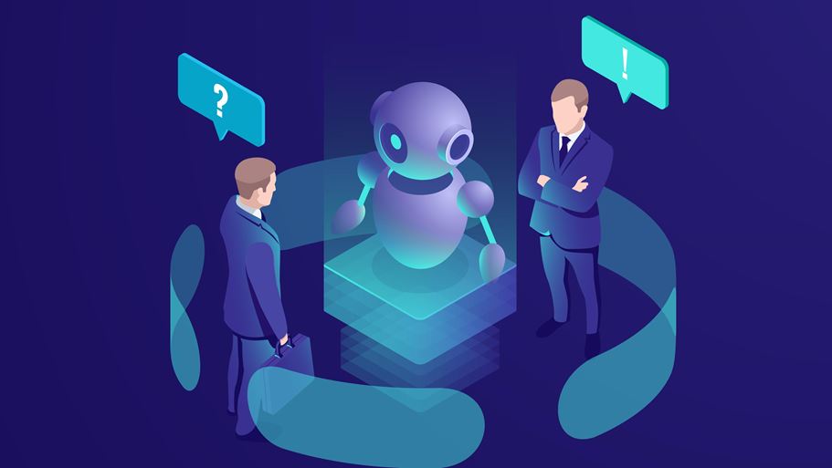 <a href="https://it.freepik.com/vettori-gratuito/il-robot-di-intelligenza-artificiale-da-consigli-l-umano-ottiene-una-risposta-automatica_3629609.htm">Immagine di fullvector su Freepik</a>