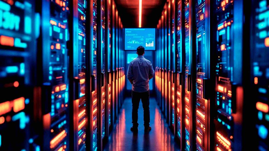 <a href="https://it.freepik.com/immagine-ia-gratis/centro-dati-con-un-uomo_416728221.htm">Immagine di freepik</a>