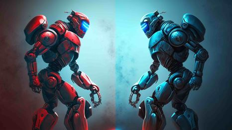 <a href="https://www.magnific.com/free-ai-image/two-futuristic-robots-before-match-blue-red-color-generative-ai_43191220.htm">Image by tohamina on Magnific</a>